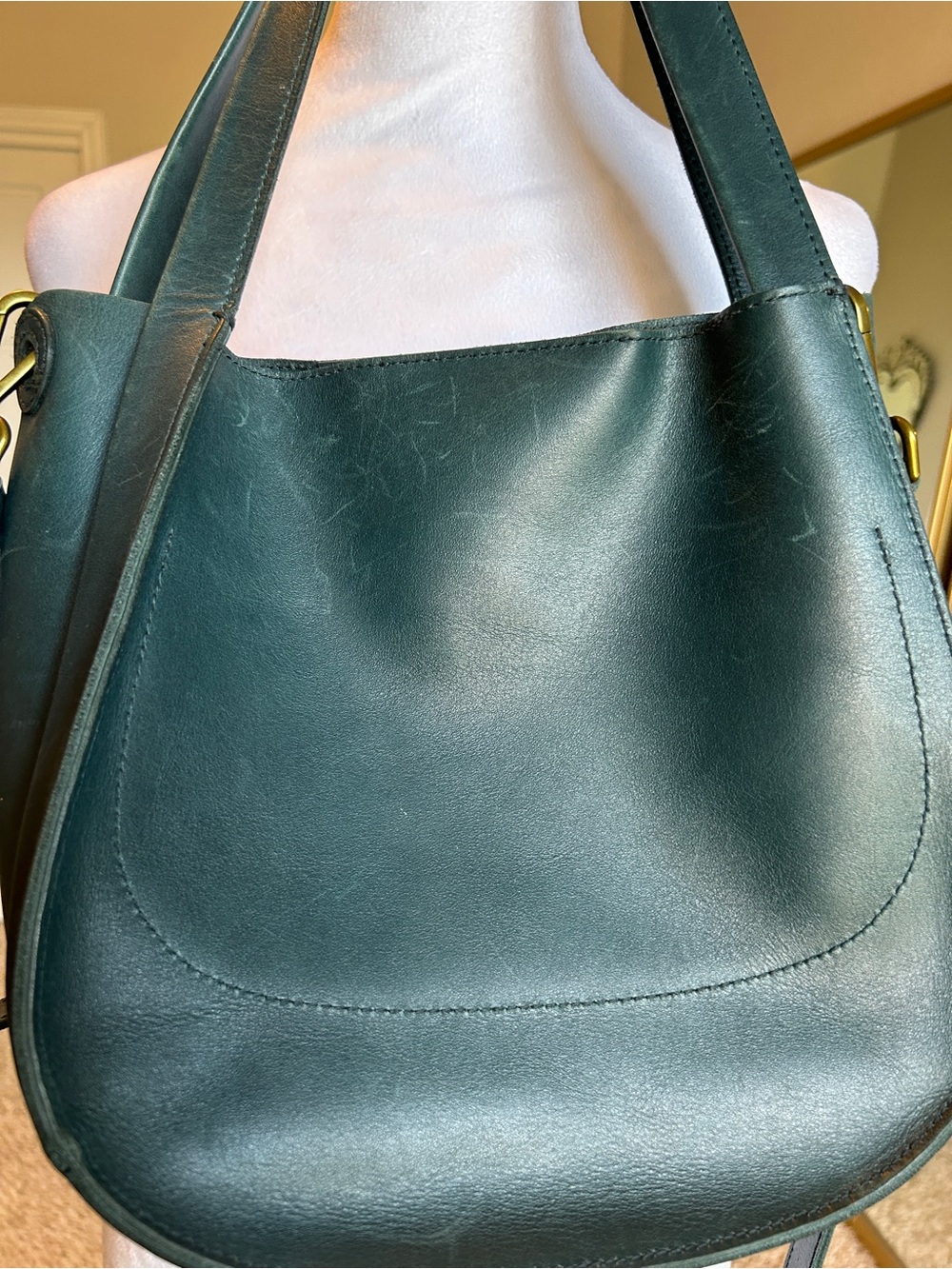 Madewell Sydney Crossbody Bag Mineral Blue Buttery Leather Teal - Picture 7 of 16